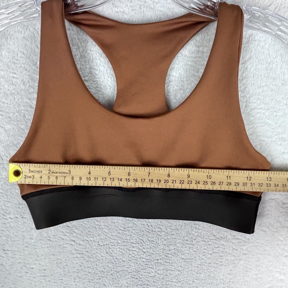 Olympia Active Neoprene Band Brown/ Black Racerback Sports Bra Size‎ S